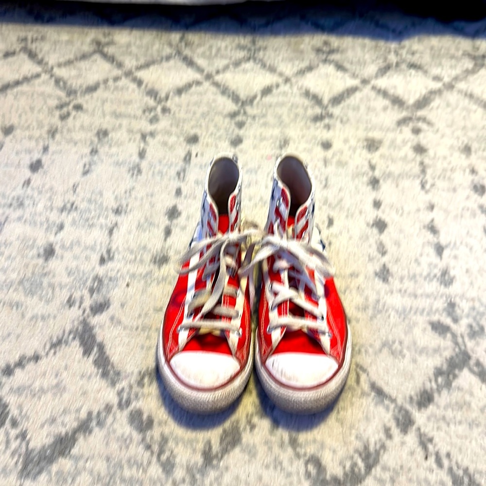 American flag high top converse